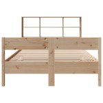 vidaXL Pat cu bibliotecă fără saltea, 120x190 cm, lemn masiv de pin vidaXL Pat cu bibliotecă fără saltea, 120x190 cm, lemn masiv de pin