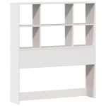 vidaXL Pat cu bibliotecă fără saltea, alb, 90x190 cm, lemn masiv pin