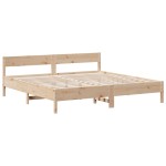 vidaXL Pat cu bibliotecă fără saltea, 180x200 cm, lemn masiv de pin
