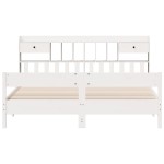 vidaXL Pat cu bibliotecă fără saltea, 180x200 cm, lemn masiv de pin