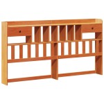 vidaXL Pat cu bibliotecă fără saltea maro 180x200 cm lemn masiv de pin