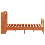vidaXL Pat cu bibliotecă fără saltea maro 160x200 cm lemn masiv de pin