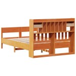 vidaXL Pat cu bibliotecă fără saltea maro 160x200 cm lemn masiv de pin