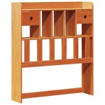 vidaXL Pat cu bibliotecă fără saltea, maro, 100x200 cm, lemn masiv pin vidaXL Pat cu bibliotecă fără saltea, maro, 100x200 cm, lemn masiv pin