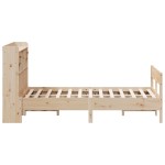 vidaXL Pat cu bibliotecă fără saltea, 140x190 cm, lemn masiv de pin vidaXL Pat cu bibliotecă fără saltea, 140x190 cm, lemn masiv de pin