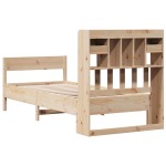 vidaXL Pat cu bibliotecă fără saltea, 90x190 cm, lemn masiv de pin vidaXL Pat cu bibliotecă fără saltea, 90x190 cm, lemn masiv de pin
