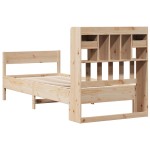 vidaXL Pat cu bibliotecă fără saltea, 75x190 cm, lemn masiv de pin vidaXL Pat cu bibliotecă fără saltea, 75x190 cm, lemn masiv de pin