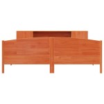 vidaXL Pat cu bibliotecă fără saltea maro 200x200 cm lemn masiv de pin