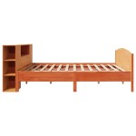 vidaXL Pat cu bibliotecă fără saltea maro 200x200 cm lemn masiv de pin