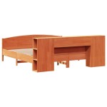 vidaXL Pat cu bibliotecă fără saltea maro 200x200 cm lemn masiv de pin