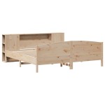 vidaXL Pat cu bibliotecă fără saltea, 180x200 cm, lemn masiv de pin