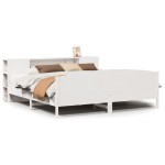 vidaXL Pat cu bibliotecă fără saltea, 180x200 cm, lemn masiv de pin