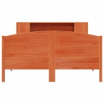 vidaXL Pat cu bibliotecă fără saltea maro 160x200 cm lemn masiv de pin