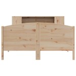 vidaXL Pat cu bibliotecă fără saltea, 150x200 cm, lemn masiv de pin
