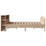 vidaXL Pat cu bibliotecă fără saltea, 150x200 cm, lemn masiv de pin