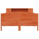 vidaXL Pat cu bibliotecă fără saltea maro 140x200 cm lemn masiv de pin vidaXL Pat cu bibliotecă fără saltea maro 140x200 cm lemn masiv de pin