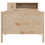 vidaXL Pat cu bibliotecă fără saltea, 100x200 cm, lemn masiv pin