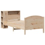 vidaXL Pat cu bibliotecă fără saltea, 90x200 cm, lemn masiv pin vidaXL Pat cu bibliotecă fără saltea, 90x200 cm, lemn masiv pin