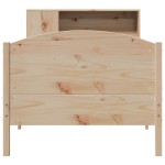 vidaXL Pat cu bibliotecă fără saltea, 90x200 cm, lemn masiv pin vidaXL Pat cu bibliotecă fără saltea, 90x200 cm, lemn masiv pin