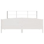 vidaXL Pat cu bibliotecă fără saltea, alb, 200x200 cm, lemn masiv pin