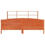 vidaXL Pat cu bibliotecă fără saltea maro 200x200 cm lemn masiv de pin