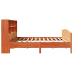 vidaXL Pat cu bibliotecă fără saltea maro 200x200 cm lemn masiv de pin