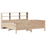 vidaXL Pat cu bibliotecă fără saltea, 180x200 cm, lemn masiv de pin