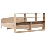 vidaXL Pat cu bibliotecă fără saltea, 180x200 cm, lemn masiv de pin