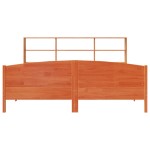 vidaXL Pat cu bibliotecă fără saltea maro 180x200 cm lemn masiv de pin