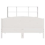 vidaXL Pat cu bibliotecă fără saltea, alb, 160x200 cm, lemn masiv pin vidaXL Pat cu bibliotecă fără saltea, alb, 160x200 cm, lemn masiv pin