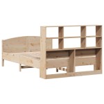vidaXL Pat cu bibliotecă fără saltea, 150x200 cm, lemn masiv de pin