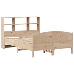 vidaXL Pat cu bibliotecă fără saltea, 120x200 cm, lemn masiv de pin vidaXL Pat cu bibliotecă fără saltea, 120x200 cm, lemn masiv de pin