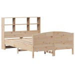 vidaXL Pat cu bibliotecă fără saltea, 140x190 cm, lemn masiv de pin vidaXL Pat cu bibliotecă fără saltea, 140x190 cm, lemn masiv de pin