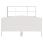 vidaXL Pat cu bibliotecă fără saltea, alb, 140x190 cm, lemn masiv pin vidaXL Pat cu bibliotecă fără saltea, alb, 140x190 cm, lemn masiv pin