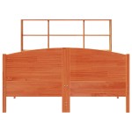 vidaXL Pat cu bibliotecă fără saltea maro 140x190 cm lemn masiv de pin
