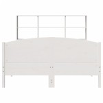 vidaXL Pat cu bibliotecă fără saltea, alb, 120x190 cm, lemn masiv pin vidaXL Pat cu bibliotecă fără saltea, alb, 120x190 cm, lemn masiv pin