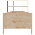 vidaXL Pat cu bibliotecă fără saltea, 100x200 cm, lemn masiv pin