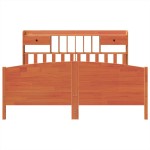 vidaXL Pat cu bibliotecă fără saltea maro 200x200 cm lemn masiv de pin