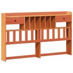 vidaXL Pat cu bibliotecă fără saltea maro 200x200 cm lemn masiv de pin