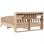 vidaXL Pat cu bibliotecă fără saltea, 180x200 cm, lemn masiv de pin