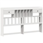 vidaXL Pat cu bibliotecă fără saltea, 180x200 cm, lemn masiv de pin