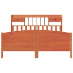 vidaXL Pat cu bibliotecă fără saltea maro 180x200 cm lemn masiv de pin