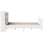 vidaXL Pat cu bibliotecă fără saltea, alb, 160x200 cm, lemn masiv pin vidaXL Pat cu bibliotecă fără saltea, alb, 160x200 cm, lemn masiv pin