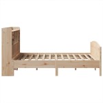 vidaXL Pat cu bibliotecă fără saltea, 150x200 cm, lemn masiv de pin