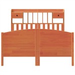 vidaXL Pat cu bibliotecă fără saltea maro 150x200 cm lemn masiv de pin
