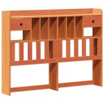 vidaXL Pat cu bibliotecă fără saltea maro 150x200 cm lemn masiv de pin