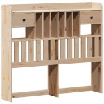 vidaXL Pat cu bibliotecă fără saltea, 135x190 cm, lemn masiv de pin vidaXL Pat cu bibliotecă fără saltea, 135x190 cm, lemn masiv de pin