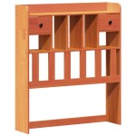 vidaXL Pat cu bibliotecă fără saltea, maro, 100x200 cm, lemn masiv pin vidaXL Pat cu bibliotecă fără saltea, maro, 100x200 cm, lemn masiv pin