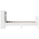 vidaXL Pat cu bibliotecă fără saltea, alb, 75x190 cm, lemn masiv pin
