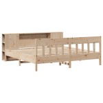 vidaXL Pat cu bibliotecă fără saltea, 200x200 cm, lemn masiv de pin